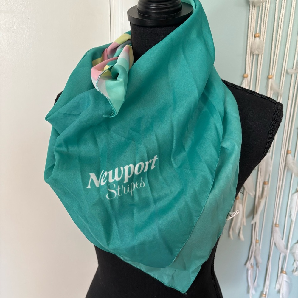 Vintage Newport Stripes Teal and Multicolor Scarf